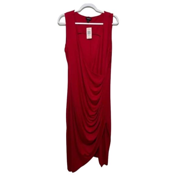 Torrid Scarlet Red Surplice Envelope Hem Ponte Bandage Dress Plus Size 2X New!!! - Picture 4 of 8